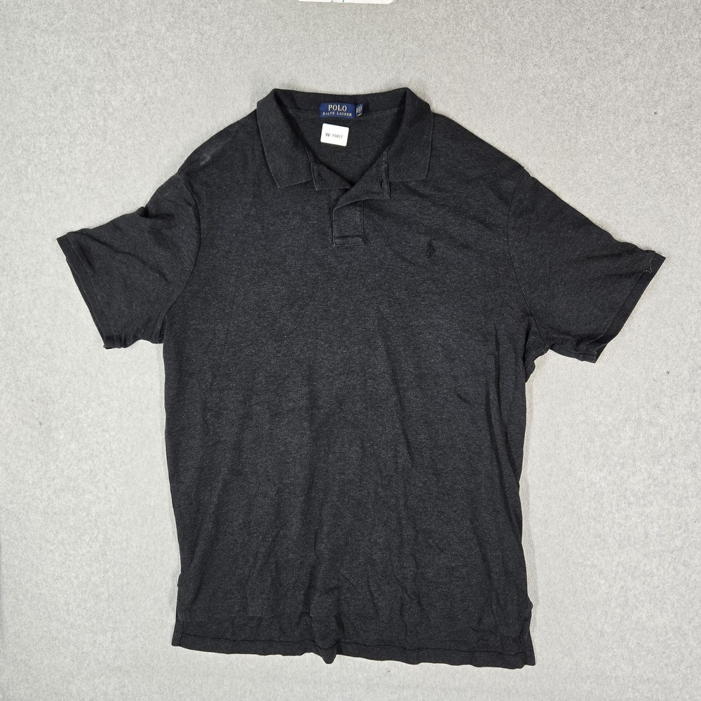 Polo Ralph Lauren Men Polo 2XL Gray Logo Embroidered Short Sleeve Pullover